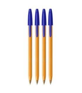 4 SZT x DŁUGOPIS BIUROWY ZE SKUWKĄ BIC ORANGE ORIGINAL FINE 0,8 MM, NIEBIESKI