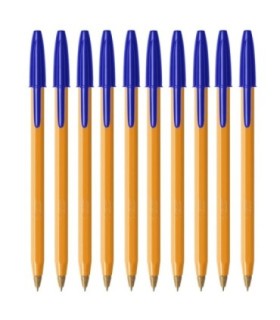 10 SZT x DŁUGOPIS BIUROWY ZE SKUWKĄ BIC ORANGE ORIGINAL FINE 0,8 MM, NIEBIESKI