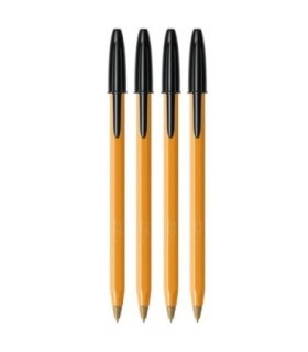4 SZT x DŁUGOPIS BIUROWY ZE SKUWKĄ BIC ORANGE ORIGINAL FINE 0,8 MM, CZARNY