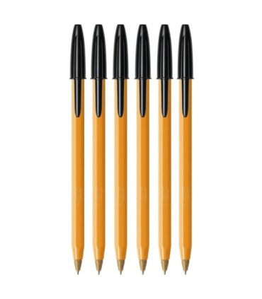 6 SZT x DŁUGOPIS BIUROWY ZE SKUWKĄ BIC ORANGE ORIGINAL FINE 0,8 MM, CZARNY