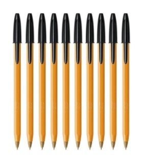 10 SZT x DŁUGOPIS BIUROWY ZE SKUWKĄ BIC ORANGE ORIGINAL FINE 0,8 MM, CZARNY