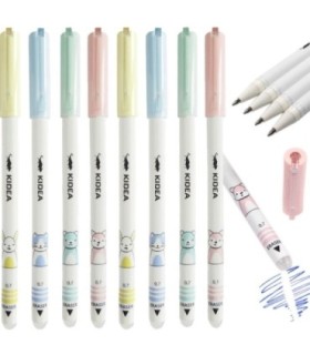 Zestaw 8 wymazywalnych długopisów KIDEA, ZWIERZĄTKA, 4 różne wzory po 2 szt.