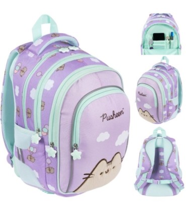 PLECAK SZKOLNY 4-KOMORY 22L ST.MAJEWSKI BP58 PUSHEEN VIOLET kotek