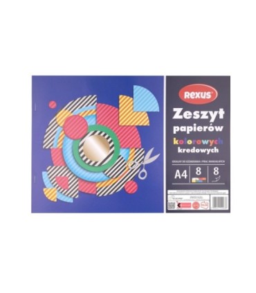 Wycinanka zeszyt A4 papierów kolorowych kredowych 8 kart REXUS  BENIAMIN