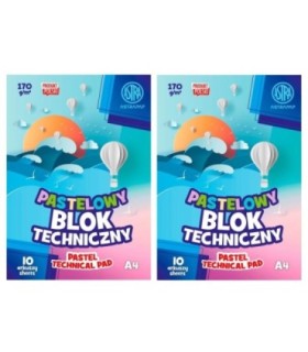 2 szt. x Blok techniczny Astra 10 pastelowych, kolorowych kartek A4