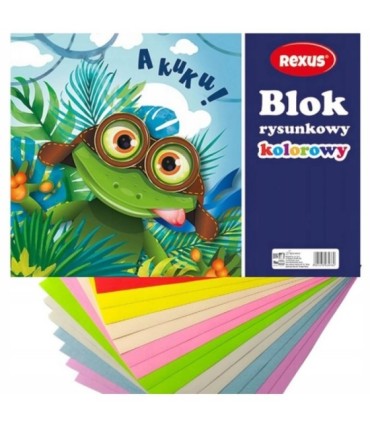 Blok rysunkowy kolorowy REXUS Beniamin A4 16 kartek, 80-100g/m2