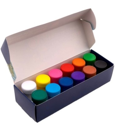 Farby plakatowe 12 kolorów x 20 ml zabezpieczone przed wysychaniem REXUS Beniamin