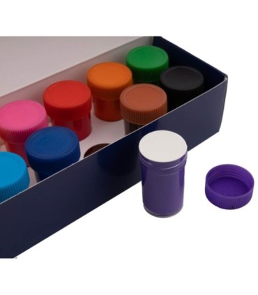 Farby plakatowe 12 kolorów x 20 ml zabezpieczone przed wysychaniem REXUS Beniamin