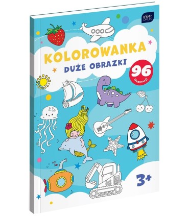 KOLOROWANKA duże obrazki dla maluchów 3+ format A4 96 obrazków INTERDRUK
