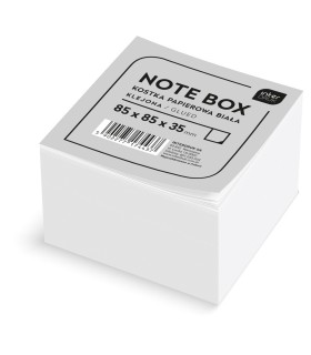 Kostka biurowa papierowa klejona karteczki biała, 85x85x35 mm 350 karteczek INTERDRUK