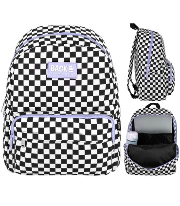 Plecak szkolny jednokomorowy lekki Derform BACKUP model C SZACHOWNICA F