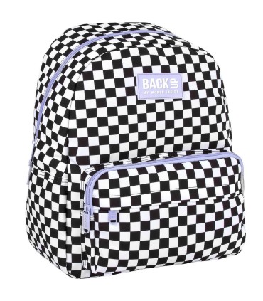 Plecak szkolny jednokomorowy lekki Derform BACKUP model C SZACHOWNICA F