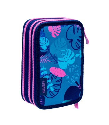 Trzykomorowy piórnik z wyposażeniem ASTRABAG JUMBO SWEET KOALA