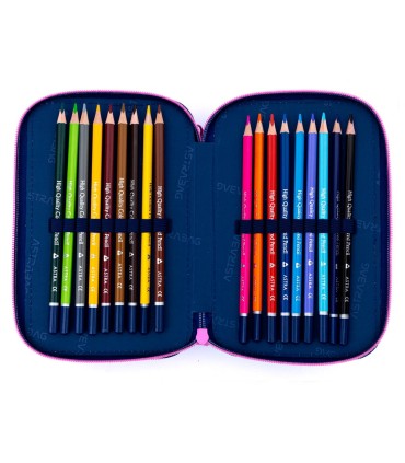 Trzykomorowy piórnik z wyposażeniem ASTRABAG JUMBO SWEET KOALA