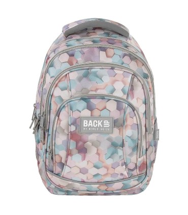 Plecak szkolny czterokomorowy 26 L Derform BACKUP model A GEOMETRIC BEIGE