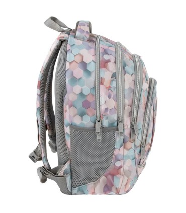 Plecak szkolny czterokomorowy 26 L Derform BACKUP model A GEOMETRIC BEIGE