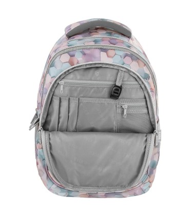 Plecak szkolny czterokomorowy 26 L Derform BACKUP model A GEOMETRIC BEIGE