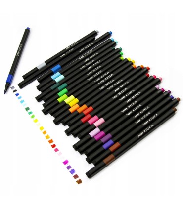 Kwadratowe flamastry premium w metalowym pudełku 24 kolory KIDEA