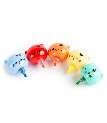 Flamastry mazaki pisaki kotki wieża 5 kolorów KIDEA