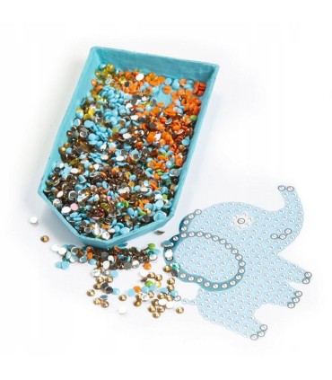 Diamentowe nalepki zwierzęta 6 dużych naklejek 500 diamentów KIDEA