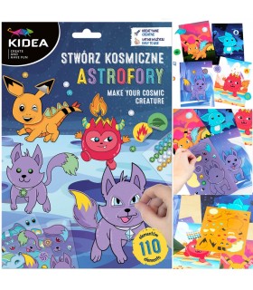 Zestaw kreatywny Stwórz kosmiczne astrofory arkusze + naklejki + diamenciki KIDEA