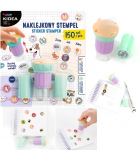 Naklejkowy stempel do zdobienia Naciśnij i stempluj 150 naklejek KIDEA