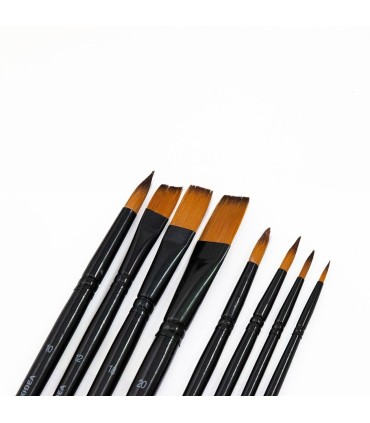 Pędzle premium pędzelki malarskie zestaw 8 sztuk: 1, 3, 7, 10, 12, 18, 20, 03 KIDEA