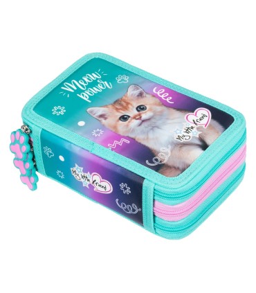 POTRÓJNY PIÓRNIK Z WYPOSAŻENIEM ST.MAJEWSKI MY LITTLE FRIEND kotek