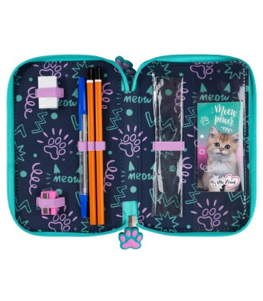 POTRÓJNY PIÓRNIK Z WYPOSAŻENIEM ST.MAJEWSKI MY LITTLE FRIEND kotek