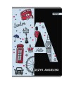 ZESZYT A5 JĘZYK ANGIELSKI, 60 KARTEK, KRATKA, SREBRNA METALIZA BENIAMIN / REXUS