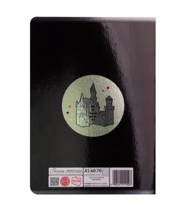 ZESZYT A5 JĘZYK NIEMIECKI, 60 KARTEK, KRATKA, SREBRNA METALIZA BENIAMIN / REXUS