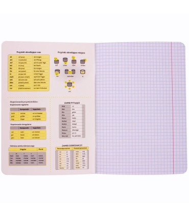 ZESZYT A5 JĘZYK NIEMIECKI, 60 KARTEK, KRATKA, SREBRNA METALIZA BENIAMIN / REXUS