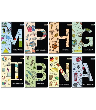 8X ZESZYTY PRZEDMIOTOWE A5 DO KLAS 5-6, 60 KARTEK, BENIAMIN / REXUS