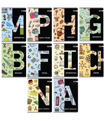 10X ZESZYTY PRZEDMIOTOWE A5 DO KLAS 7-8, 60 KARTEK, BENIAMIN / REXUS