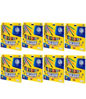 Zestaw 8× kredki ołówkowe trójkątne Astra, 24 kolory, gratis temperówki