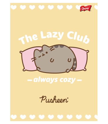 4 X ZESZYT A5, 32 KARTKI, KRATKA z MARGINESEM, PUSHEEN KOTEK KOT