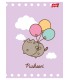 4 X ZESZYT A5, 32 KARTKI, KRATKA z MARGINESEM, PUSHEEN KOTEK KOT