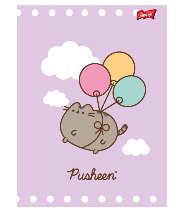 4 X ZESZYT A5, 32 KARTKI, KRATKA z MARGINESEM, PUSHEEN KOTEK KOT