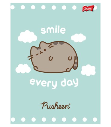 4 X ZESZYT A5, 32 KARTKI, KRATKA z MARGINESEM, PUSHEEN KOTEK KOT