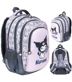 Plecak szkolny trzykomorowy 22 L dla klas 1-3 St.- Majewski KUROMI PINK