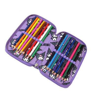 POTRÓJNY PIÓRNIK Z WYPOSAŻENIEM ST.MAJEWSKI KUROMI VIOLET