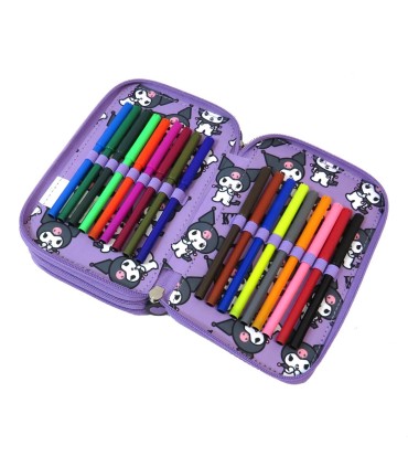 POTRÓJNY PIÓRNIK Z WYPOSAŻENIEM ST.MAJEWSKI KUROMI VIOLET