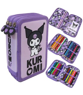 POTRÓJNY PIÓRNIK Z WYPOSAŻENIEM ST.MAJEWSKI KUROMI VIOLET