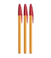 3x długopis BIC Orange Original Fine 0,8 mm, czerwony