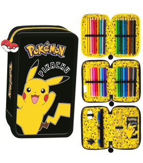 POTRÓJNY PIÓRNIK Z WYPOSAŻENIEM ST.MAJEWSKI POKEMON PIKACHU
