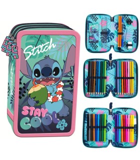 POTRÓJNY PIÓRNIK Z WYPOSAŻENIEM ST.MAJEWSKI STITCH STAY COOL