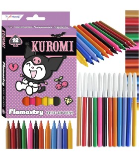 Flamastry szkolne St. Majewski - Kuromi - 12 kolorów