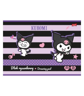 Blok rysunkowy A4 20 białych kartek, Unipap Kuromi
