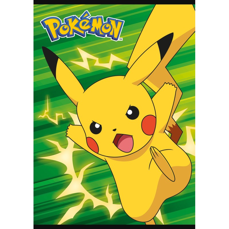 4 SZT. X ZESZYT A5, 16 KARTEK, W TRZY LINIE, POKEMON PIKACHU