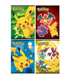 4 SZT. X ZESZYT A5, 16 KARTEK, W TRZY LINIE, POKEMON PIKACHU, KAŻDY INNY